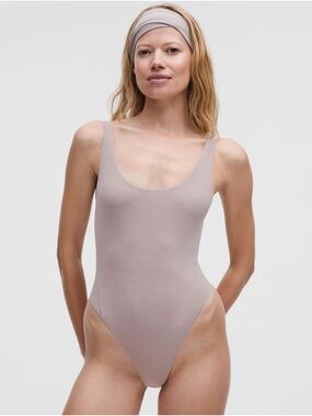 ❤️Wundermost ❤️Ultra-Soft Nulu Mesh Scoop-Back Sleeveless Thong Bodysuit Size L